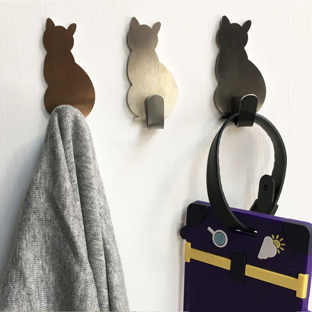 2pcs Self Adhesive Wall Hooks Cat Pattern Hangers For Bathroom Kitchen Stick on Wall Hanging Door Clothes Towel Racks Crochets | wall hooks | SPECIFICATIONStype 2: hangerstype: wall hooksOrigin: Mainland ChinaNo. of Hooks: 2Material: PP